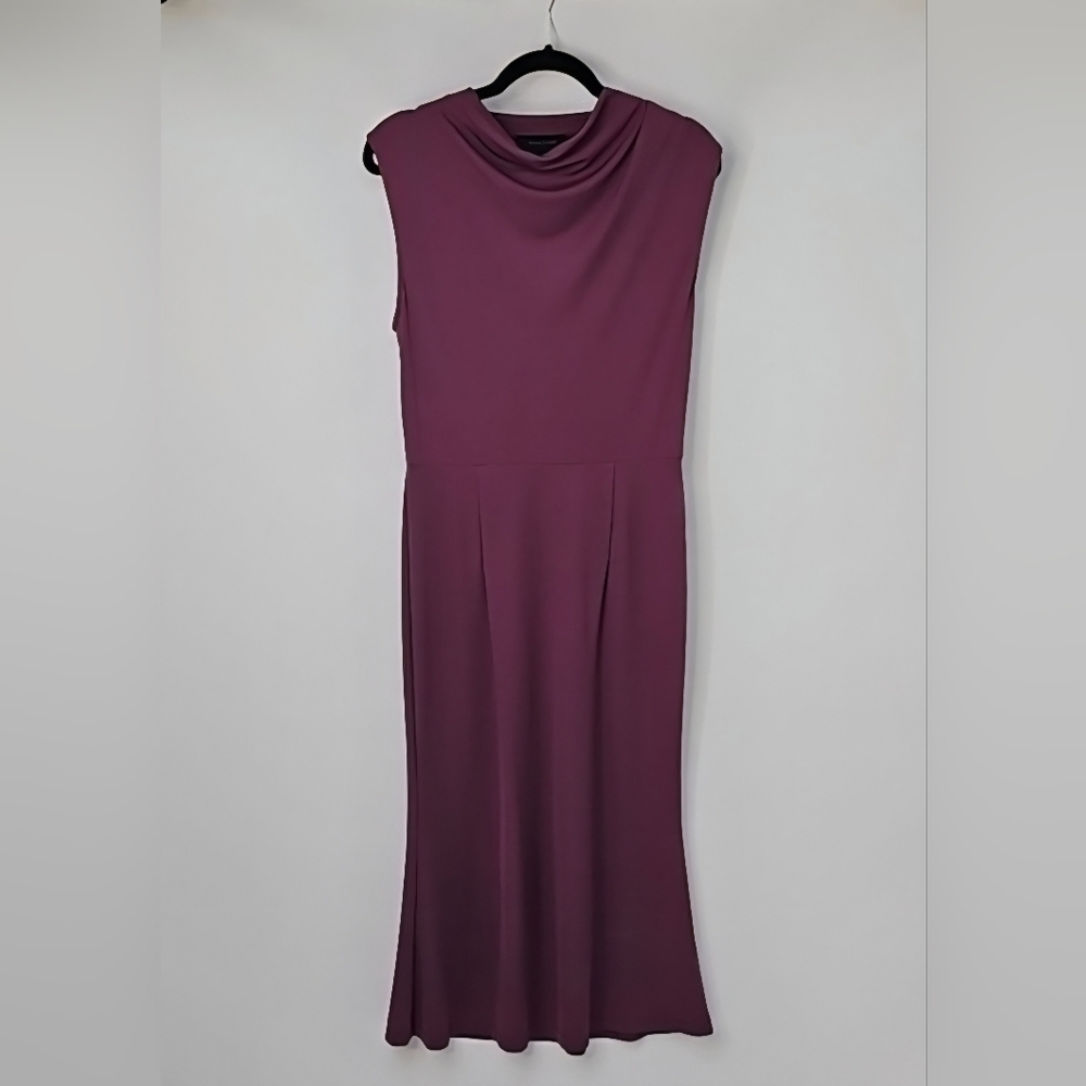 August Eight Elegant Soft Wine Bodycon Midi Dress CorpCore Minimalist Office